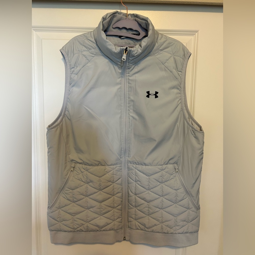 UNDER ARMOUR ColdGearReactor Perform. Men Insulated Vest,Size XL, Gray